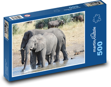 Elefanten - Afrika, Tierwelt Puzzle 500 Teile - 46 x 30 cm