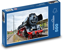 Dampflokomotive - Zug, Gleise Puzzle 500 Teile - 46 x 30 cm
