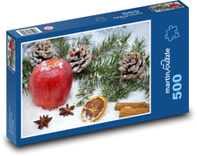 Weihnachten - roter Apfel, Donut Puzzle 500 Teile - 46 x 30 cm