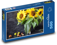 Sunflowers - chestnuts, autumn Puzzle of 500 pieces - 46 x 30 cm 