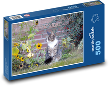 Kočka - domácí zvíře, zahrada  Puzzle 500 dílků - 46 x 30 cm