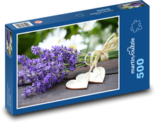 Lavender - bouquet, heart Puzzle of 500 pieces - 46 x 30 cm 