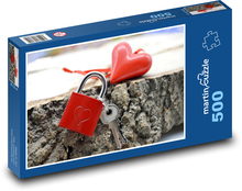 Heart - Padlock Puzzle of 500 pieces - 46 x 30 cm 