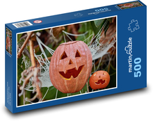 Rzeźbiona dynia - jesień, halloween Puzzle 500 elementów - 46x30 cm