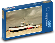 Łodzie rybackie - wybrzeże, morze Puzzle 500 elementów - 46x30 cm