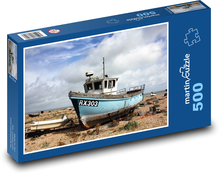 Rybářská loď - rybář, moře   Puzzle 500 dílků - 46 x 30 cm