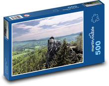 Děčínská skála - krajina, panorama Puzzle 500 dílků - 46 x 30 cm