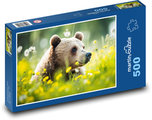 Medveď - cicavec, pasienok Puzzle 500 dielikov - 46 x 30 cm 