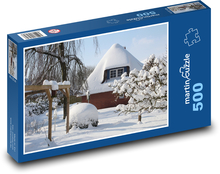 Sneh - zima, krajina Puzzle 500 dielikov - 46 x 30 cm 