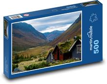 Norsko - krajina, údolí Puzzle 500 dílků - 46 x 30 cm