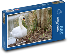 Labuť - vodný vták, jazero Puzzle 500 dielikov - 46 x 30 cm 