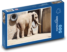 African elephant - large animal, zoo Puzzle of 500 pieces - 46 x 30 cm 
