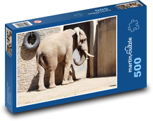 Africký slon - veľké zviera, zoo Puzzle 500 dielikov - 46 x 30 cm 