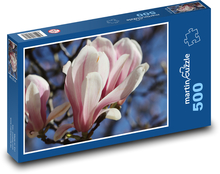 Blume Magnolie - Pflanze, Frühling Puzzle 500 Teile - 46 x 30 cm
