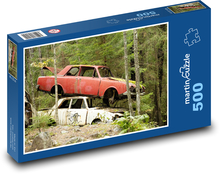 Car wrecks - abandoned cars, forest Puzzle of 500 pieces - 46 x 30 cm 