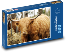 Krava - voľne žijúcich živočíchov, farma Puzzle 500 dielikov - 46 x 30 cm 