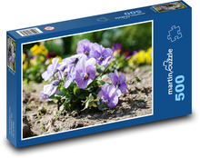 Pansy - jarný kvet, rastlina Puzzle 500 dielikov - 46 x 30 cm 