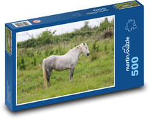 Divoký kůň - Camargský kůň, Francie  Puzzle 500 dílků - 46 x 30 cm
