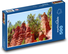 Roussillon - okrové skaly, Francúzsko Puzzle 500 dielikov - 46 x 30 cm 