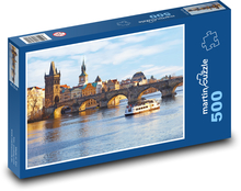 Karlův most - Praha, řeka Puzzle 500 dílků - 46 x 30 cm