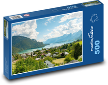 Jezioro Wolfgang - Austria, miasto Puzzle 500 elementów - 46x30 cm