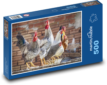 Huhn - Hahn, Geflügel Puzzle 500 Teile - 46 x 30 cm