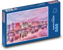 Trondheim - Nórsko, prístav Puzzle 500 dielikov - 46 x 30 cm 