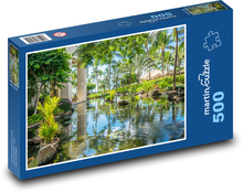Rybník - palmy, voda Puzzle 500 dielikov - 46 x 30 cm 
