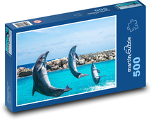Delfine - Aquarium, springen Puzzle 500 Teile - 46 x 30 cm