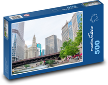 Chicago - miasto, most Puzzle 500 elementów - 46x30 cm
