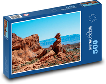 Údolí ohně - Nevada, červená skála Puzzle 500 dílků - 46 x 30 cm