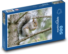 Veverička na vetve - zviera, strom Puzzle 500 dielikov - 46 x 30 cm 