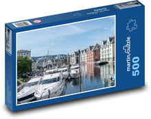 Norway - boats, city Puzzle of 500 pieces - 46 x 30 cm 