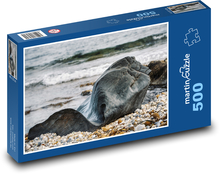 Plaża - fale, kamienie Puzzle 500 elementów - 46x30 cm