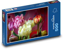 Tulipany - kwiaty, ogród Puzzle 500 elementów - 46x30 cm