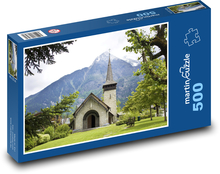 Kirche - Berge, Landschaft Puzzle 500 Teile - 46 x 30 cm