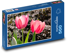 Red tulip - flower, flower Puzzle of 500 pieces - 46 x 30 cm 