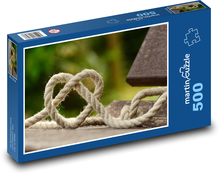 Rope - knitting, heart Puzzle of 500 pieces - 46 x 30 cm 