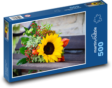 Jesenná kytica - slnečnice, kvety Puzzle 500 dielikov - 46 x 30 cm 