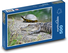 Aligátor - želva, plaz Puzzle 500 dílků - 46 x 30 cm
