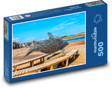 Sculpture - stones, dolphin Puzzle of 500 pieces - 46 x 30 cm 