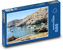 Lodě - pláž, moře Puzzle 500 dílků - 46 x 30 cm