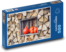 pumpkin hokaido - firewood, decoration Puzzle of 500 pieces - 46 x 30 cm 