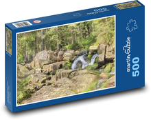 Felsen - Wasserfall, Wald Puzzle 500 Teile - 46 x 30 cm