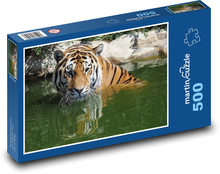 Tiger im Wasser - Tier, Säugetier Puzzle 500 Teile - 46 x 30 cm