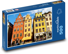 Stockholm - Švédsko, domy Puzzle 500 dílků - 46 x 30 cm
