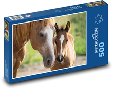 Kôň - žriebä, kobyla Puzzle 500 dielikov - 46 x 30 cm 