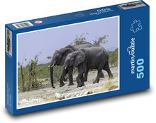 Sloni - zvířata, safari Puzzle 500 dílků - 46 x 30 cm