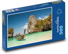 Strand - Boot, Meer Puzzle 500 Teile - 46 x 30 cm