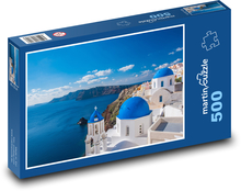 Santorini - Grécko, kostol Puzzle 500 dielikov - 46 x 30 cm 